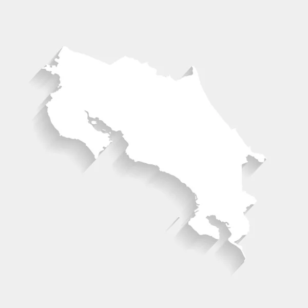Проста Біла Карта Коста Рики Сірому Фоні Вектор Ілюстрація Сторінка — стоковий вектор