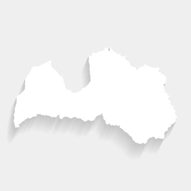Simple white Latvia map on gray background, vector, illustration, eps 10 file