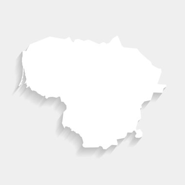 Simple white Lithuania map on gray background, vector, illustration, eps 10 file