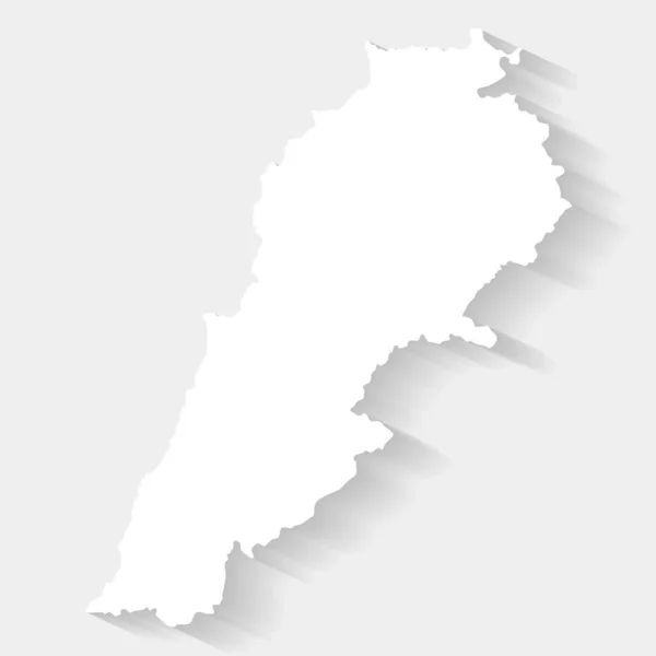 Prosta Biała Mapa Libanu Szarym Tle Wektor Ilustracja Plik Eps — Wektor stockowy