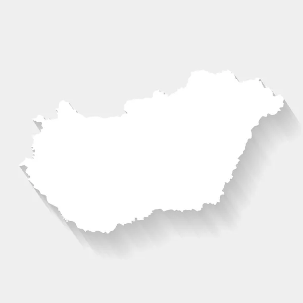Prosta Biała Mapa Węgier Szarym Tle Wektor Ilustracja Plik Eps — Wektor stockowy