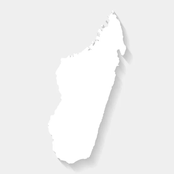 Eenvoudige Witte Madagascar Kaart Grijze Achtergrond Vector Illustratie Eps Bestand — Stockvector