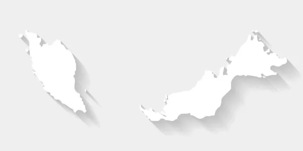 Gri Arkaplan Vektör Illüstrasyon Üzerinde Basit Beyaz Malezya Haritası Dosya — Stok Vektör