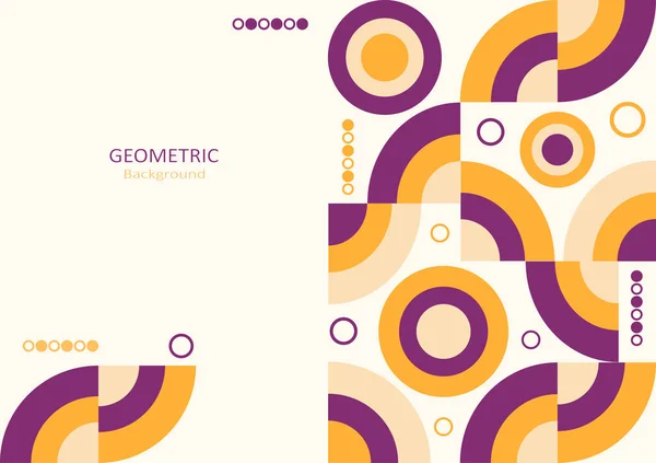 Fondo Abstracto Geométrico Elementos Diseño Con Formas Círculo Semicírculo Copia — Vector de stock