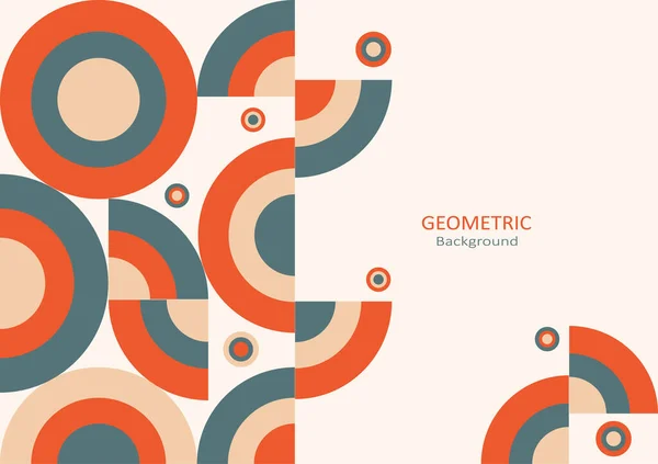 Geometrischer Abstrakter Hintergrund Gestaltungselemente Mit Kreis Und Halbkreisformen Kopieren Sie — Stockvektor