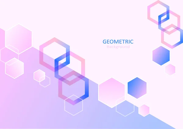 Design Modelo Abstrato Geométrico Com Formas Hexágonas Fundos Gradiente Rosa — Vetor de Stock