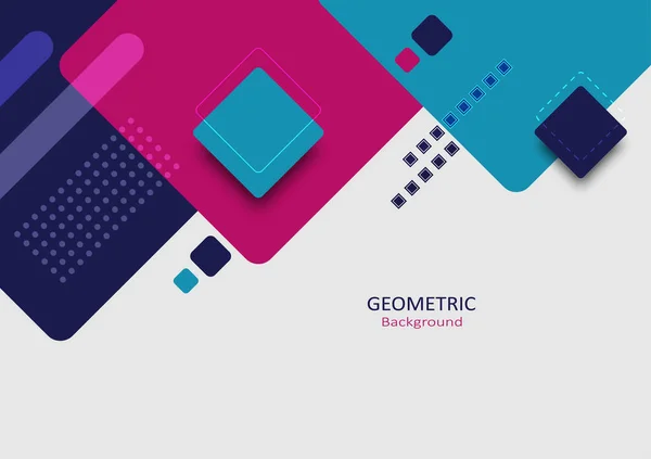 Geometrische Abstracte Achtergrond Design Elementen Top Met Vierkante Vormen Levendige — Stockvector