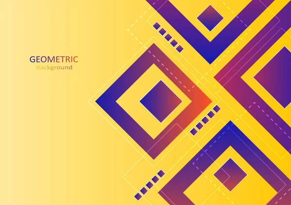Геометрический Абстрактный Фон Градиентным Цветом Элементный Дизайн Квадратными Формами Контурами — стоковый вектор