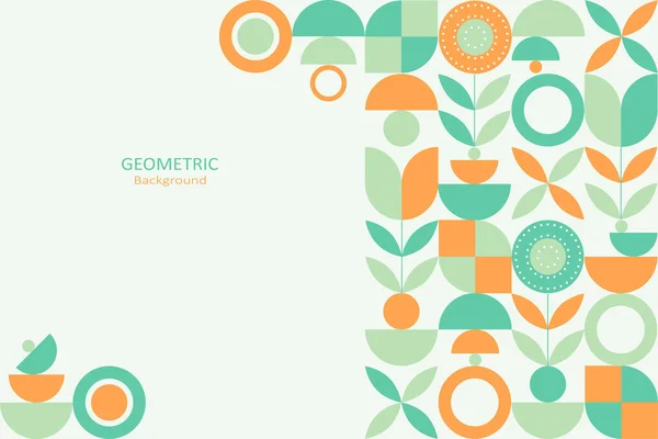 Fondo Abstracto Geométrico Elemento Diseño Con Forma Simple Círculos Semicírculos — Vector de stock