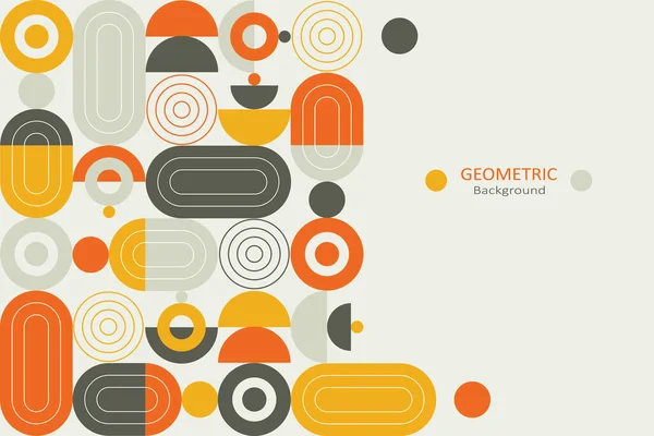 Geometric Abstract Background Template Flat Design Mosaic Simple Shape Circles — Vector de stock