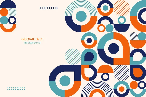 Abstract Geometric Background Colorful Template Flat Design Simple Shape Circles — Vetor de Stock