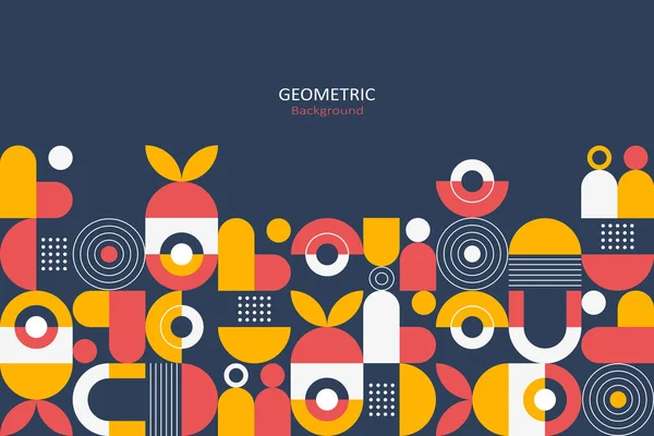 Abstract Flat Geometric Background Template Design Mosaic Pattern Simple Shape — Archivo Imágenes Vectoriales