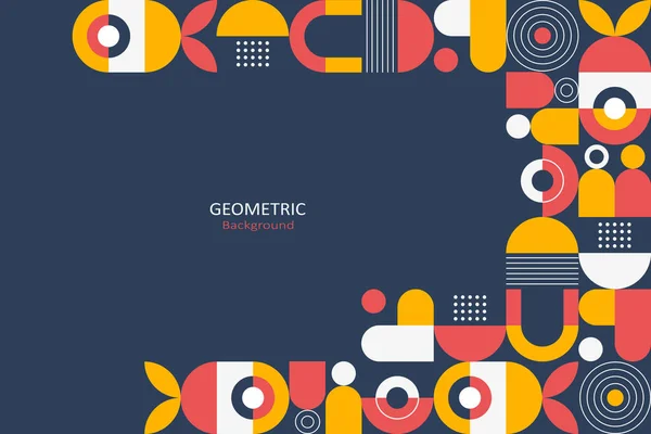 Abstract Flat Geometric Background Template Design Mosaic Pattern Simple Shape — Stock Vector