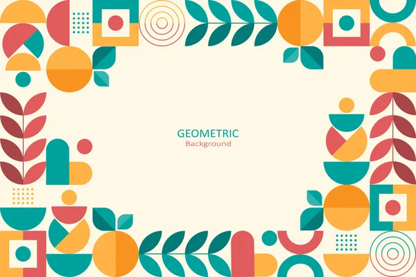 Abstract Colorful Flat Geometric Background Template Design Simple Shape Circles — Vector de stock