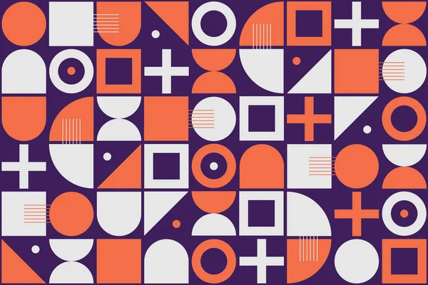 Abstract Flat Geometric Background Mosaic Pattern Design Simple Shape Circles — Stockvector