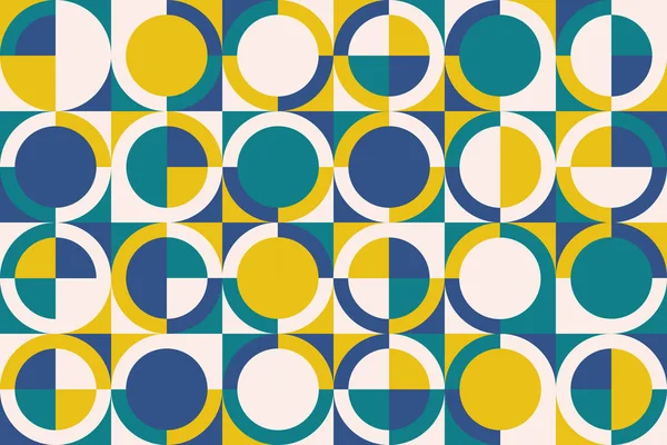 Abstract colorful flat geometric background, mosaic pattern design with the simple shape of circles. Mural wallpaper. Neo geometric. Vector Illustration.