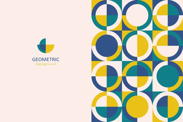 Abstract Colorful Flat Geometric Background Template Design Simple Shape Circles — Vetor de Stock