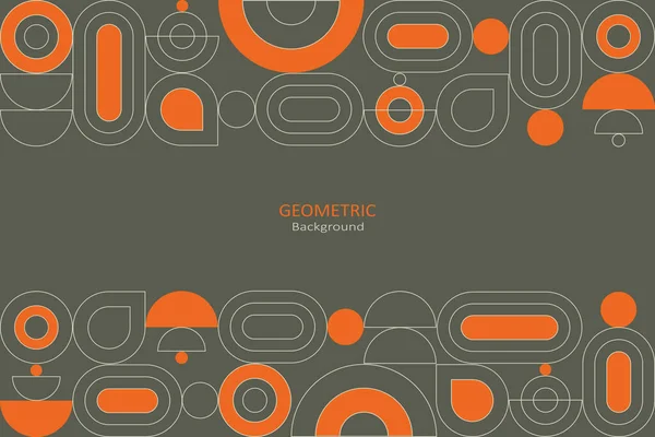 Abstract Flat Geometric Background Template Design Simple Shape Circles Line — Stock Vector