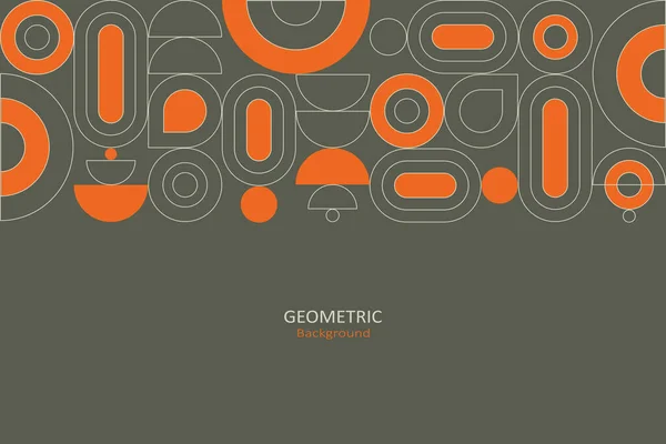 Abstract Flat Geometric Background Template Design Simple Shape Circles Line — Stockový vektor
