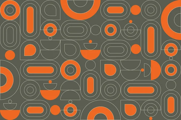 Abstract Flat Geometric Background Mosaic Pattern Design Simple Shape Circles — Stockvector