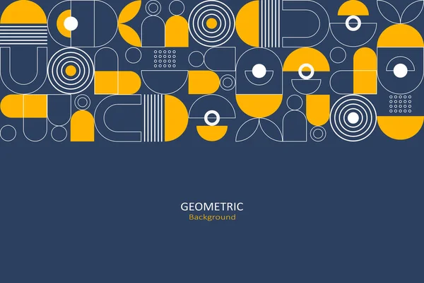 Abstract flat geometric background, template design with the simple shape of circles, dots, and line art. Landing page design. Vector Illustration.