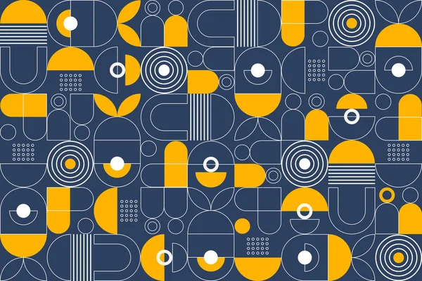 Abstract Flat Geometric Background Mosaic Pattern Design Simple Shape Circles — Stockvector