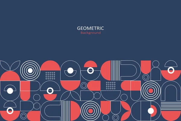 Abstract Flat Geometric Background Template Design Simple Shape Circles Dots — Vetor de Stock