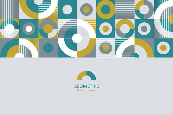 Abstract Flat Geometric Background Template Design Simple Shape Circles Squares — Stockvektor