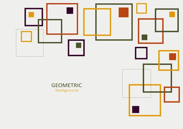 Modelo Geométrico Abstrato Design Plano Com Formas Quadradas Sobre Fundo — Vetor de Stock