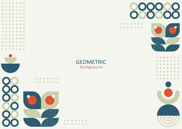Modèle Géométrique Abstrait Design Plat Avec Des Formes Simples Cercles — Image vectorielle