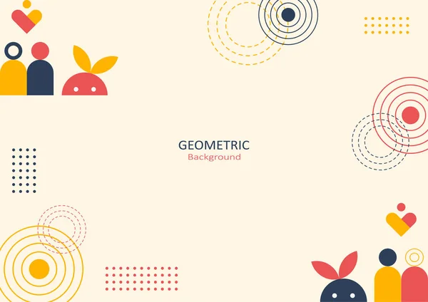 Abstrakte Geometrische Vorlage Flaches Design Mit Einfachen Formen Von Kreisen — Stockvektor