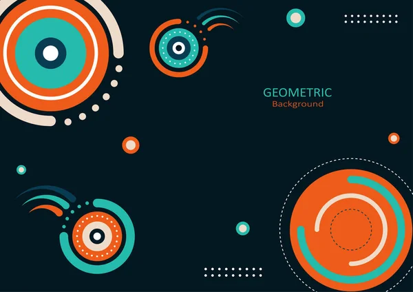 Modèle Géométrique Abstrait Design Plat Avec Des Formes Rondes Orange — Image vectorielle
