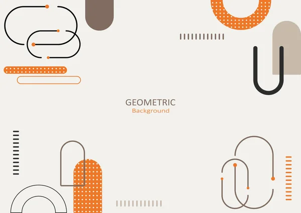 Plantilla Geométrica Abstracta Diseño Plano Con Formas Curvas Simples Color — Vector de stock