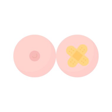 Women's breasts with a band-aid on one breast in honor of World Breast Cancer Day