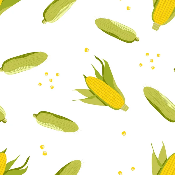 Ear of corn Seamless pattern swatch. Corn on the cob.