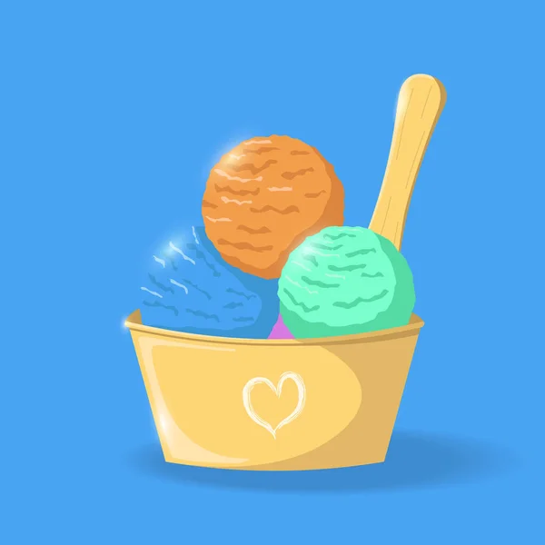 Colorful Eco Ice Cream in paper cup
