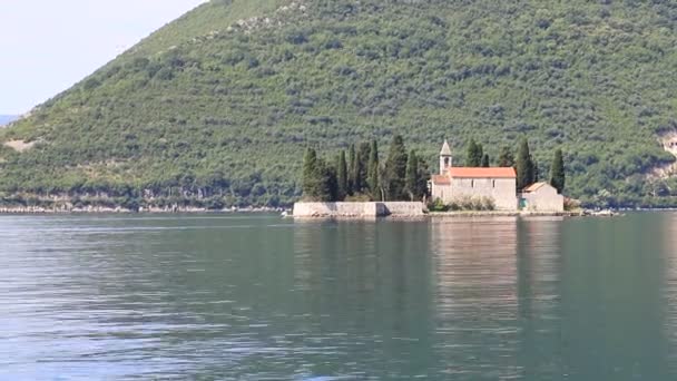 Islands George Madonna Reef Town Perast Bay Kotor Montenegro Picturesque — Stock Video