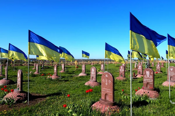 Military Cemetery Ukraine Soldiers Ukrainian Army Died War Russia Ukraine — Stockfoto
