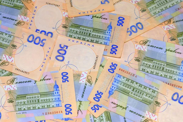 ウクライナのフリヴナ 銀行券500リットル ウクライナのお金の背景 ギフトやショッピング Gryvna — ストック写真