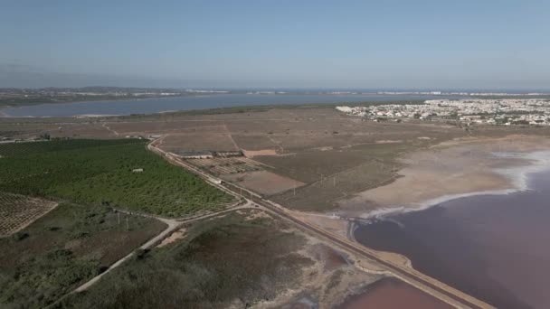 Torrevieja 'nın Las Salinas Salt Gölü Panoramik Manzarası - İspanya' nın Costa Blanca şehrinde — Stok video