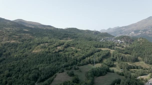 Uitzicht Vanuit Lucht Weelderige Groene Vegetatie Het Bergachtige Terrein Een — Stockvideo