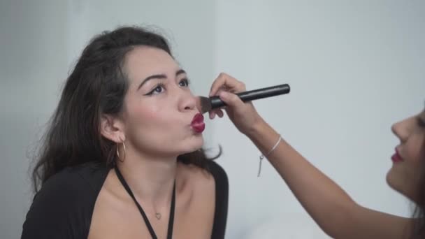 Belle Séance Maquillage Filles Colombiennes Pour Fête Halloween Valence Espagne — Video