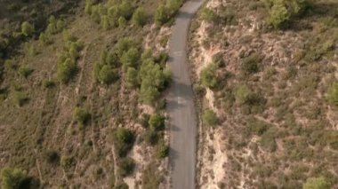 Aerial tilt up shot of a mountain landscape in Spain - 4K Horizontal video