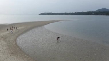 Güzel Sahil Manzarası In Koh Phangan, Tayland - Hava Çekimi - 4K Yatay Görüntü