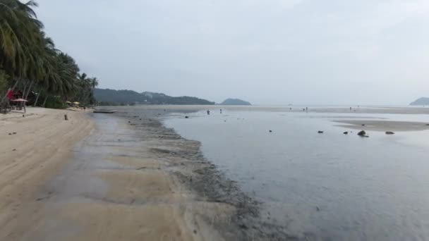 Scenic Beach View Koh Phangan Thailand Aerial Shot Horizontal Video — Vídeo de stock