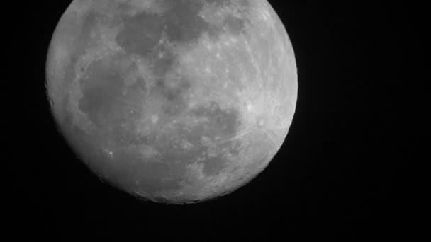 Full Moon Sky Black Background Clouds Horizontal Video — Stock videók