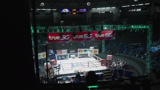 Tayland Bangkok Taki Muay Thai Dövüşünden Önce Rajadamnern Stadyumu Boks — Stok video