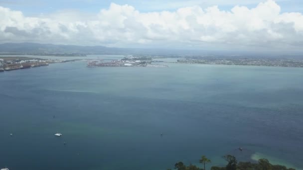 Widok Lotu Ptaka Morze Obszary Wiejskie Górze Maunganui Horizontal Video — Wideo stockowe