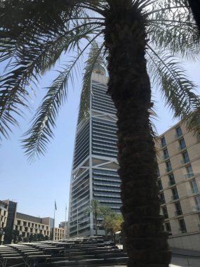 Dubai, uae-Haziran 1, 2018: Barselona şehrinin gökdelenleri, İspanya