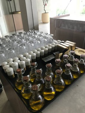 a closeup shot of a glass of beer in a row